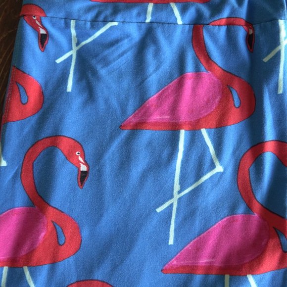 Lularoe Flamingos Print Leggings OS - Picture 1 of 5